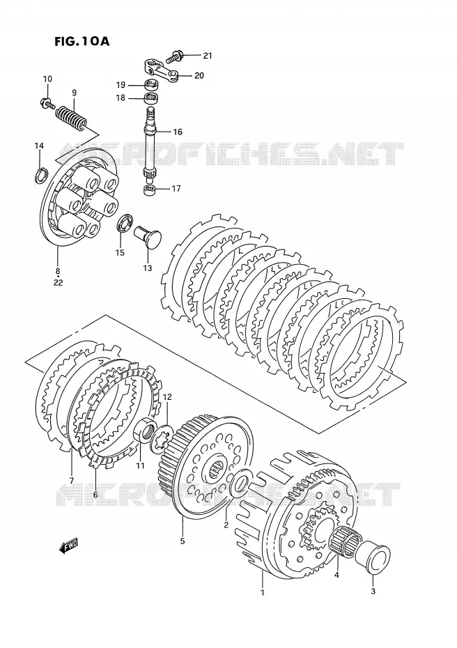 EMBRAYAGE (MODELE R/S) Suzuki MOTO 250 RM 1995  RM250S(E2)