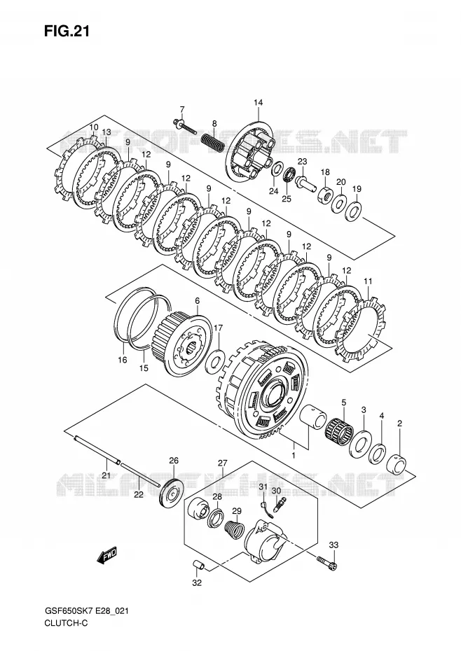 EMBRAYAGE Suzuki MOTO 650 BANDIT 2007  GSF650SK7(E28)