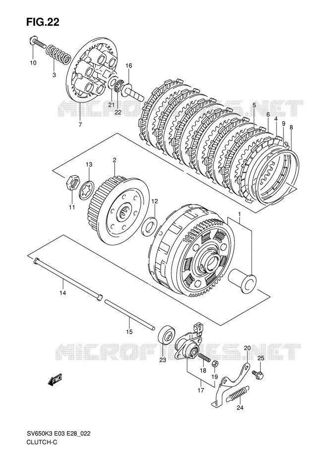 EMBRAYAGE Suzuki MOTO 650 SV 2007  SV650AK7/SAK7(E3/E28)