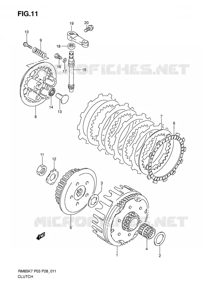 EMBRAYAGE Suzuki MOTO 85 RM 2009  RM85K9(P3/P28)
