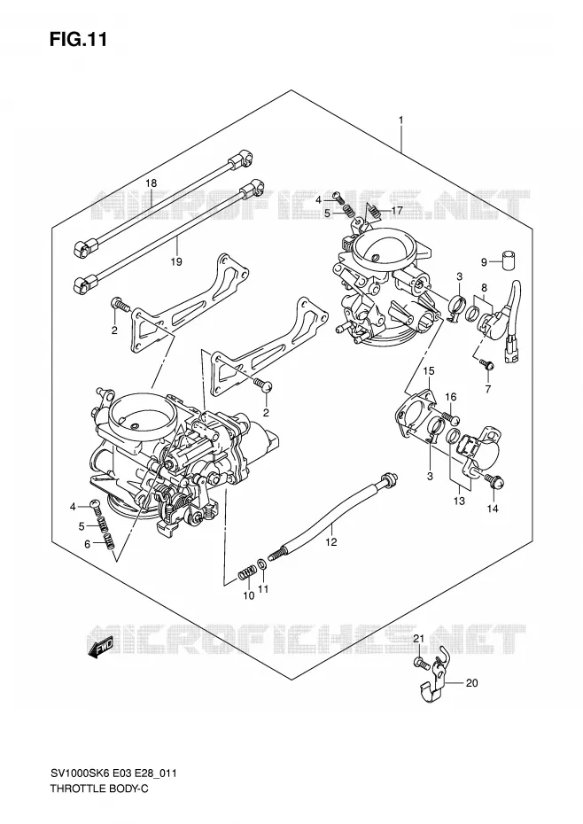 ENSEMBLE INJECTION Suzuki MOTO 1000 SV 2007  SV1000SK7(E3/E28)