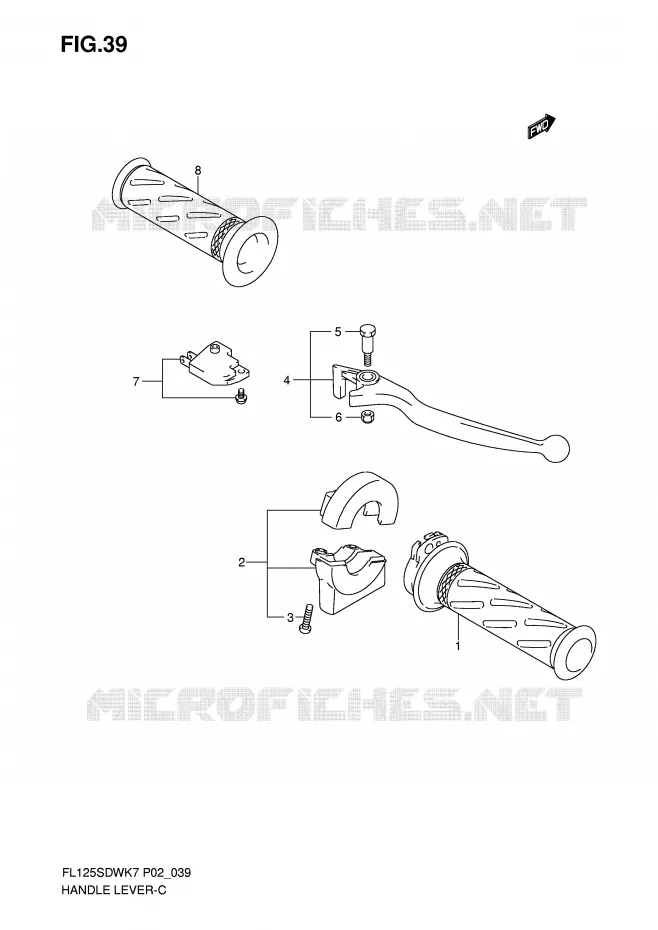ENSEMBLE LEVIERS - POIGNEES Suzuki SCOOTER 125 FL 2007  FL125SDWK7(P2)
