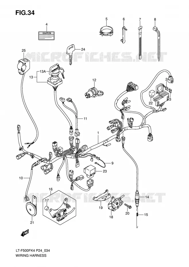 FAISCEAU ELECTRIQUE (MODELE K4/K5) Suzuki QUAD 500 VINSON 2006  LT-F500FK6(P24)