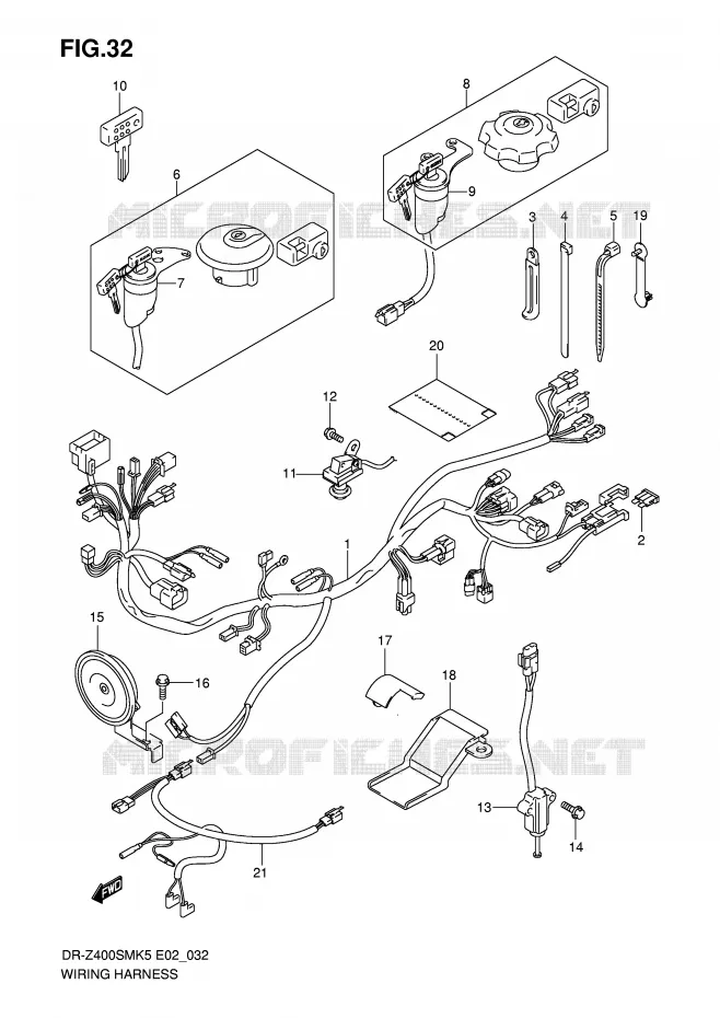 FAISCEAU ELECTRIQUE Suzuki MOTO 400 DR-Z 2009  DR-Z400SMK9(E2)