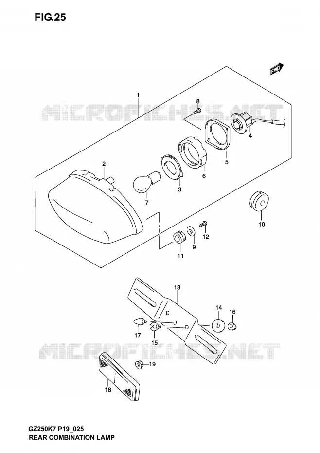 FEU ARRIERE Suzuki MOTO 250 MARAUDER 2007  GZ250K7(P19)
