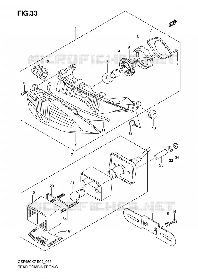 FEU ARRIERE Suzuki MOTO 650 BANDIT 2007  GSF650UAK7(E19)