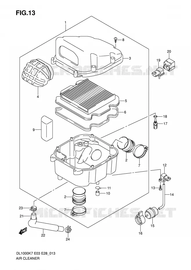 FILTRE A AIR Suzuki MOTO 1000 V-STROM 2009  DL1000K9(E3/E28)