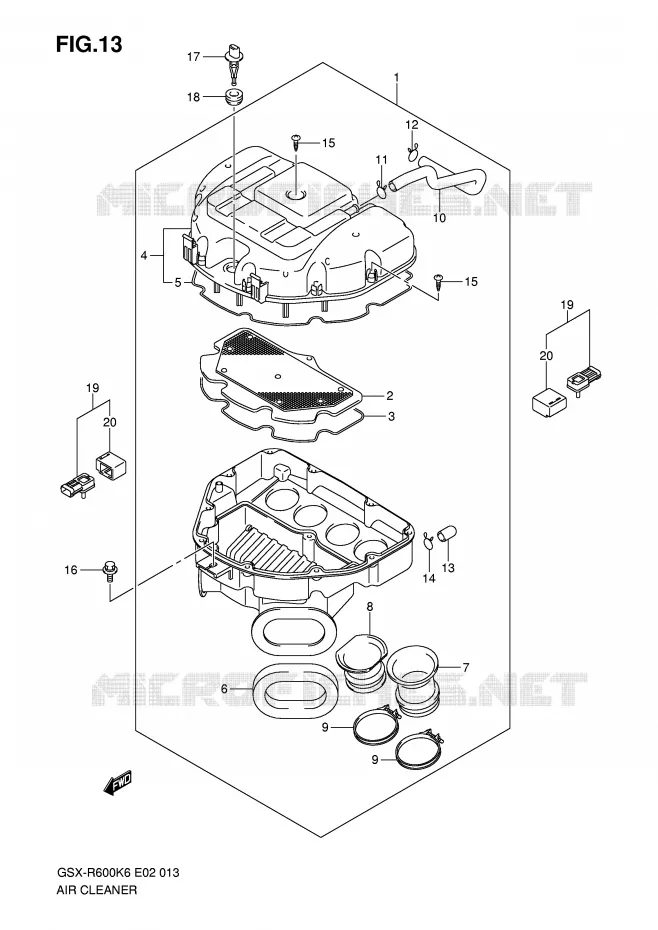 FILTRE A AIR Suzuki MOTO 600 GSX-R 2006  GSX-R600U3K6(E2)