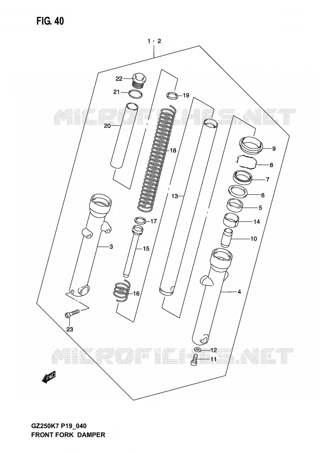 FOURCHE Suzuki MOTO 250 MARAUDER 2007  GZ250K7(P19)