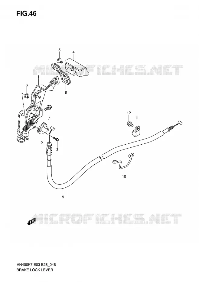 FREIN DE PARKING Suzuki SCOOTER 400 BURGMAN 2010  AN400L0(E3/E28)
