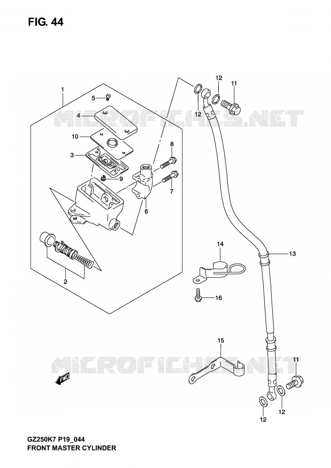 MAITRE CYLINDRE AVANT Suzuki MOTO 250 MARAUDER 2007  GZ250K7(P19)