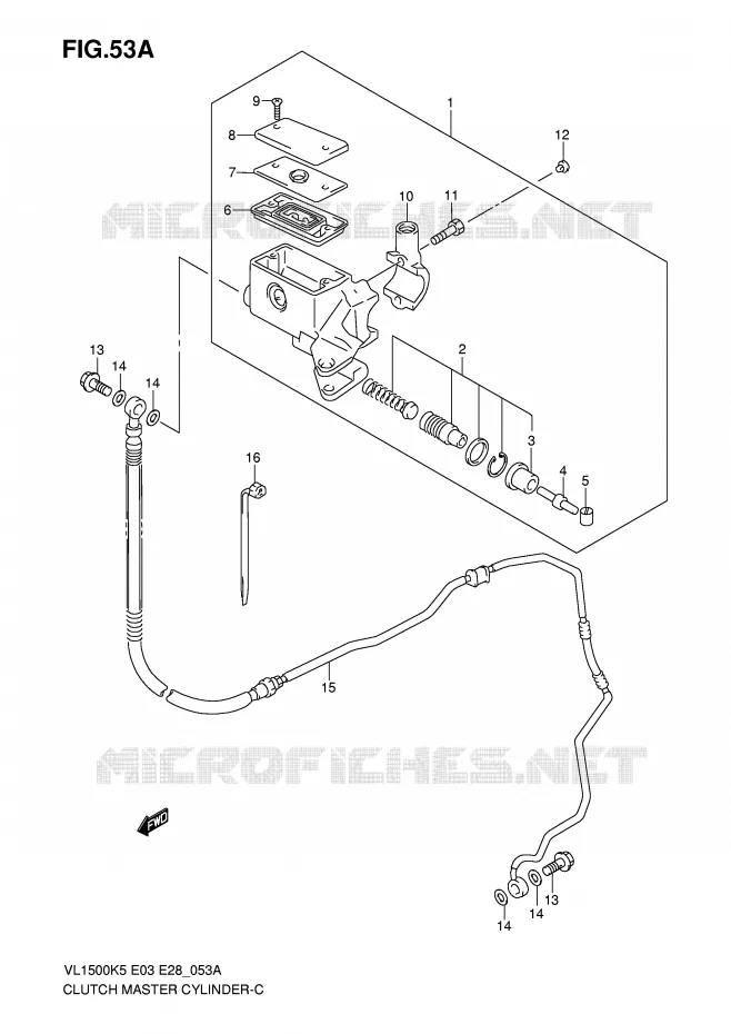 MAITRE CYLINDRE D'EMBRAYAGE (MODEL K7/K8/K9) Suzuki MOTO 1500 BOULEVARD 2005  VL1500TK5(E3/E28)