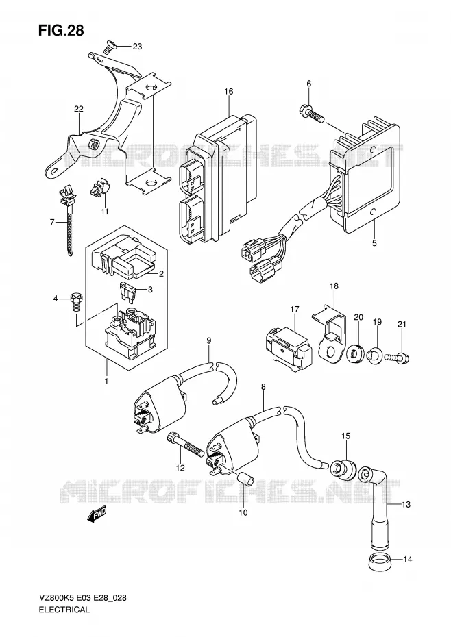 PARTIE ELECTRIQUE (MODEL K5/K6/K7/K8) Suzuki MOTO 800 MARAUDER 2006  VZ800K6(E3/E28)