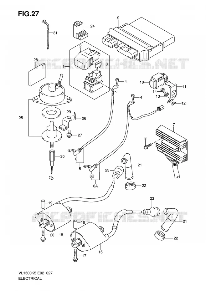 PARTIE ELECTRIQUE Suzuki MOTO 1500 INTRUDER 2006  VL1500K6(E2)