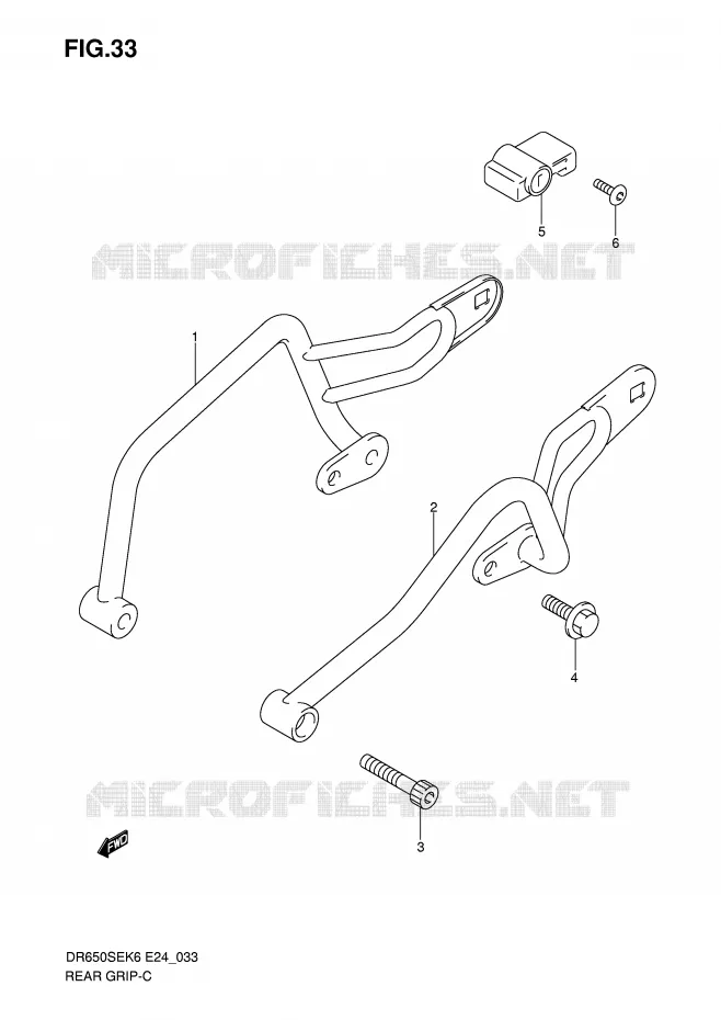 POIGNEE ARRIERE Suzuki MOTO 650 DR 2010  DR650SEL0(E24)