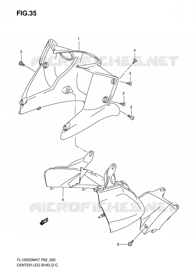 PROTEGE JAMBES CENTRAL Suzuki SCOOTER 125 FL 2007  FL125SDWK7(P2)