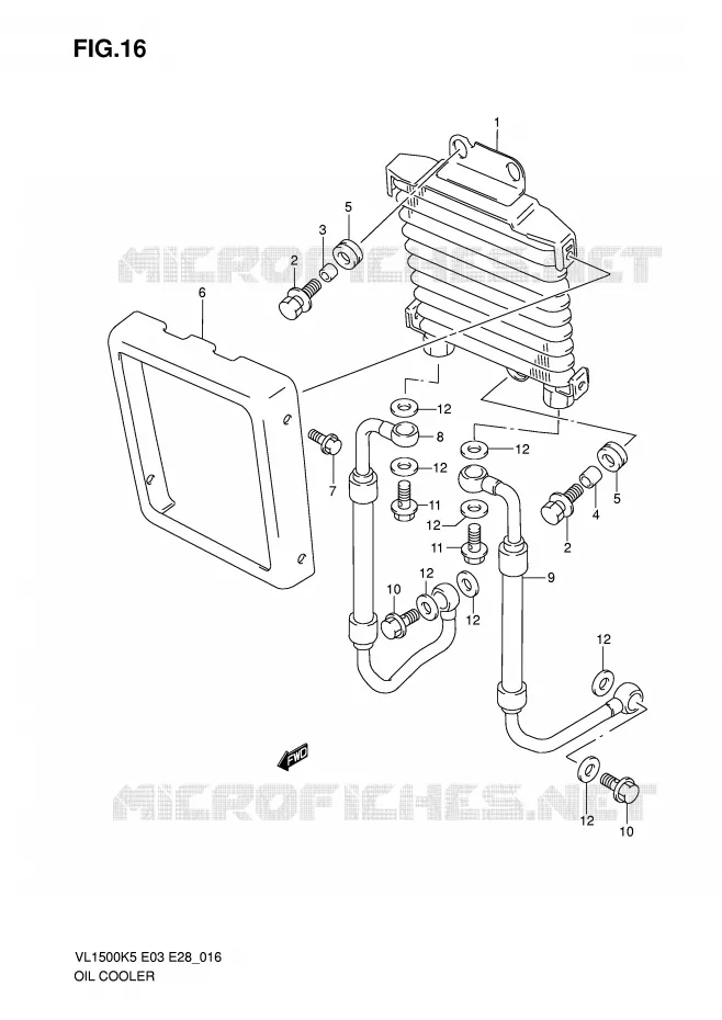 RADIATEUR D'HUILE Suzuki MOTO 1500 BOULEVARD 2009  VL1500TK9(E3/E28)