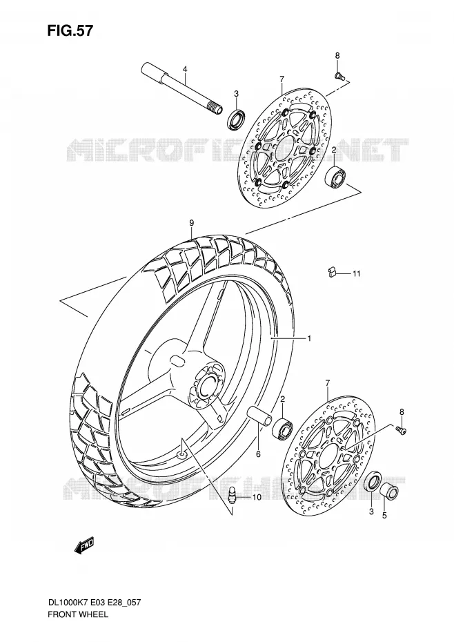 ROUE AVANT Suzuki MOTO 1000 V-STROM 2007  DL1000K7(E3/E28)