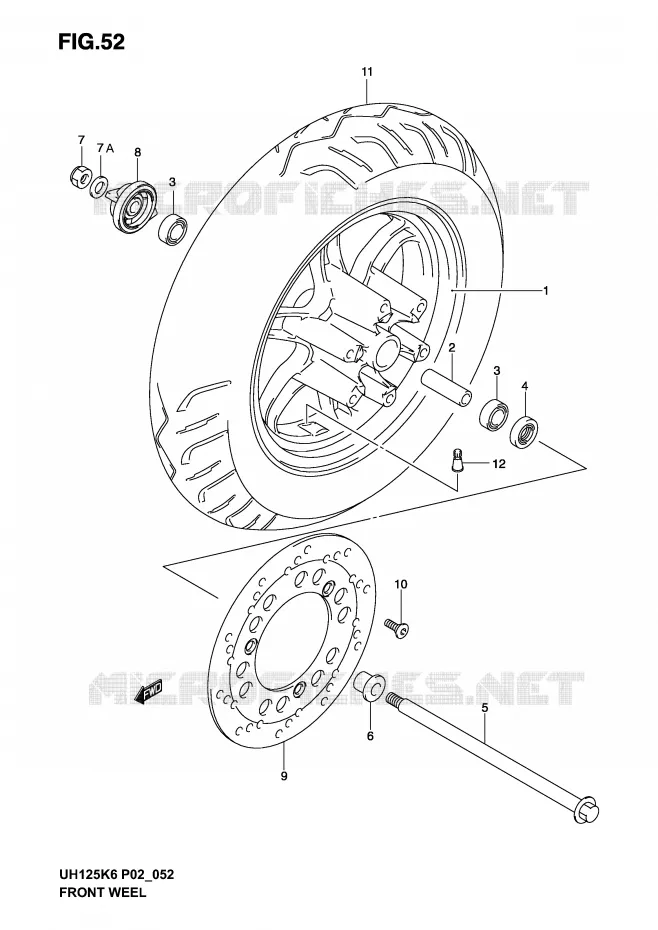 ROUE AVANT Suzuki SCOOTER 125 BURGMAN 2003  UH125K3(P2)