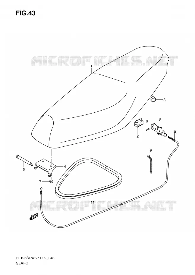 SELLE Suzuki SCOOTER 125 FL 2007  FL125SDWK7(P2)