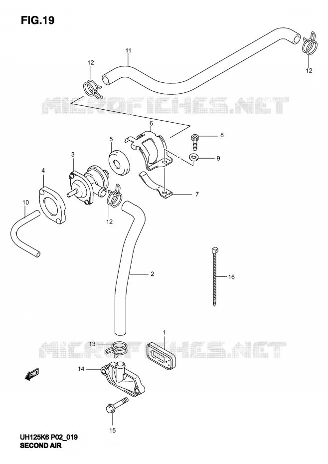 SYSTEME RECYCLAGE GAZ ECHAPPEMENT Suzuki SCOOTER 125 BURGMAN 2002  UH125K2(P2)