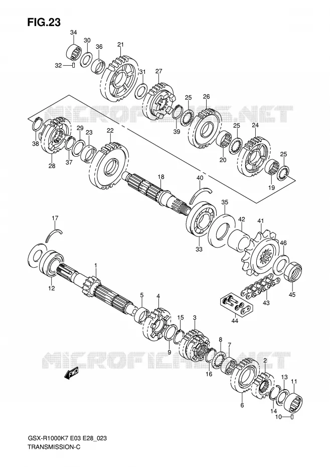 TRANSMISSION Suzuki MOTO 1000 GSX-R 2007  GSX-R1000 K7 (E03)