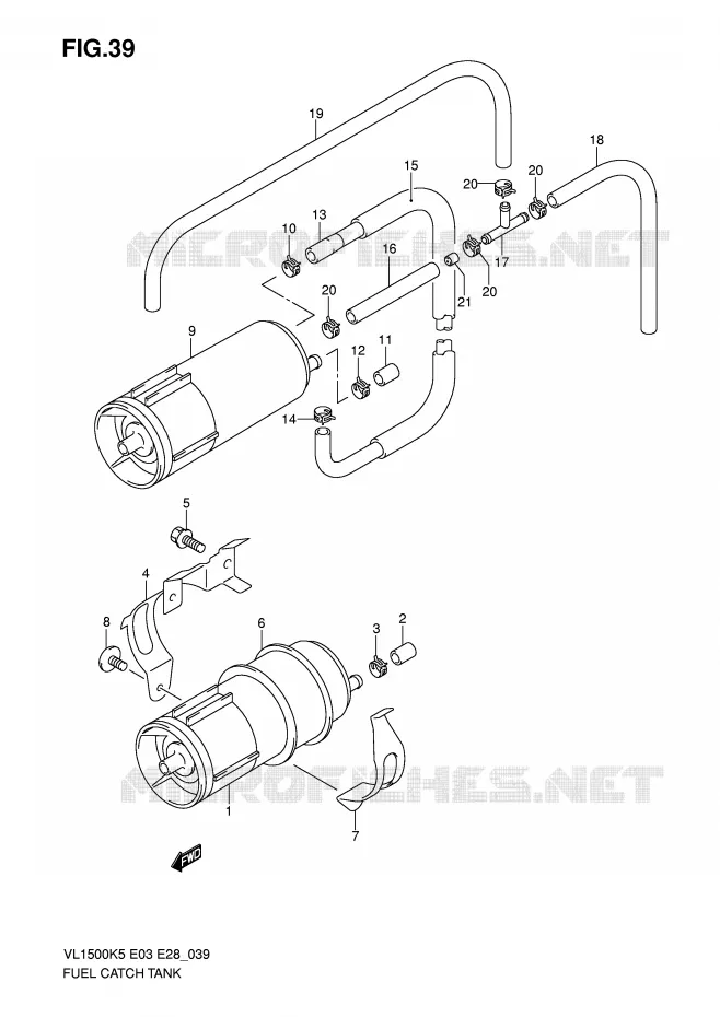 TROP PLEIN RESERVOIR D'ESSENCE Suzuki MOTO 1500 BOULEVARD 2007  VL1500K7(E3/E28)