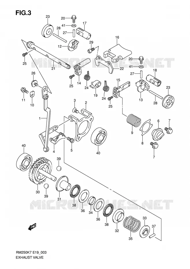 VALVE D'ECHAPPEMENT Suzuki MOTO 250 RM 2007  RM250K7(E19)