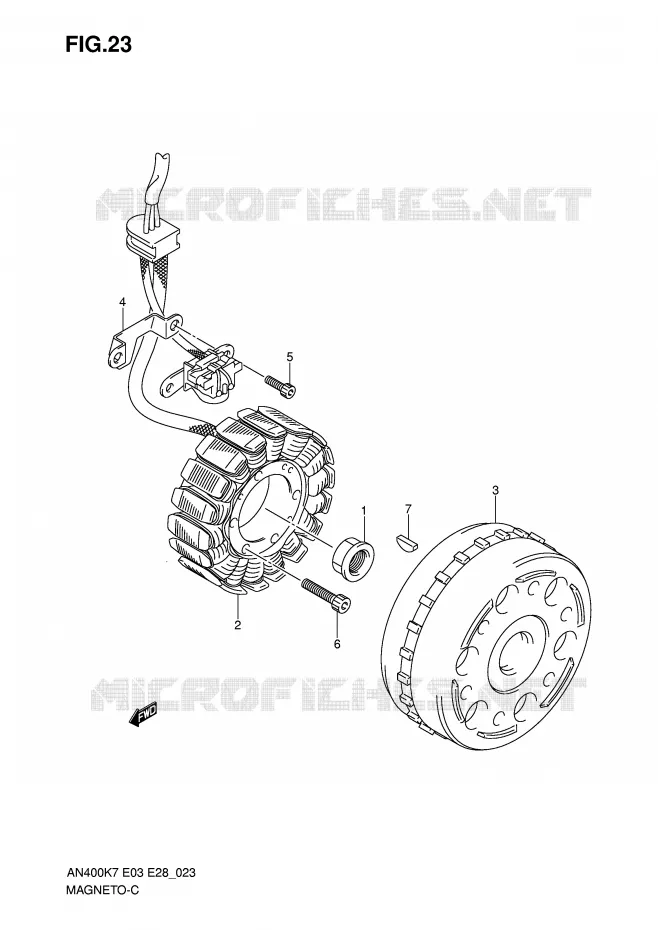 ALLUMAGE ROTOR - STATOR (MODEL K7) Suzuki SCOOTER 400 BURGMAN 2009  AN400AK9(E3/E28)