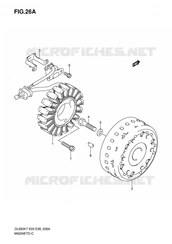 ALLUMAGE ROTOR - STATOR (MODEL K8/K9/L0) Suzuki MOTO 650 V-STROM 2010  DL650L0(E3/E28)