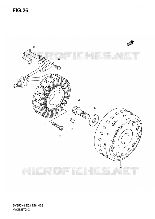 ALLUMAGE ROTOR - STATOR Suzuki MOTO 650 SV 2009  SV650K9(E3/E28)