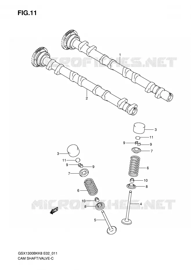 ARBRE A CAMES - SOUPAPES Suzuki MOTO 1300 B-KING 2009  GSX1300BKU2K8(E2)