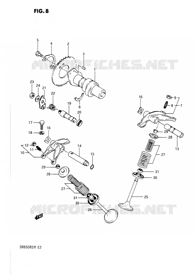 ARBRE A CAMES - SOUPAPES Suzuki MOTO 650 DR 1991  DR650RSM(E2)