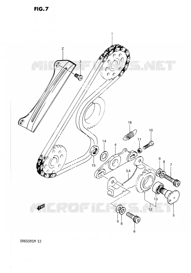 BALANCIER DE CHAINE Suzuki MOTO 650 DR 1990  DR650RSUL(E2)