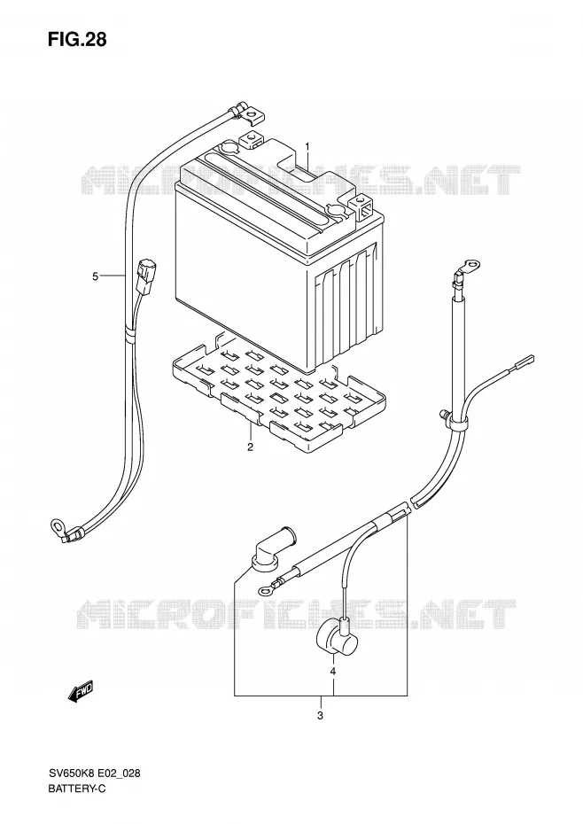 BATTERIE (FOR SV650A/SV650UA/SV650SA/SV650SUA/ASU) Suzuki MOTO 650 SV 2009  SV650K9(E2)