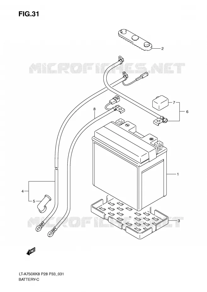 BATTERIE Suzuki QUAD 750 KINGQUAD 2010  LT-A750XZL0(P28/P33)