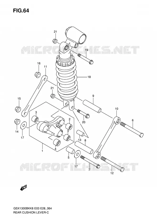 BIELLETTE DE SUSPENSION ARRIERE Suzuki MOTO 1300 B-KING 2009  GSX1300BKK9(E3/E28)