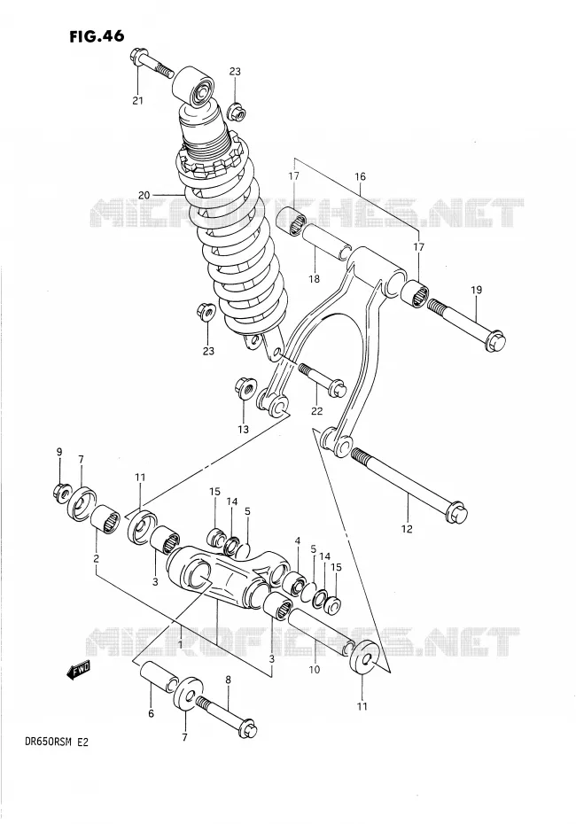 BIELLETTE DE SUSPENSION ARRIERE Suzuki MOTO 650 DR 1990  DR650RSUL(E2)