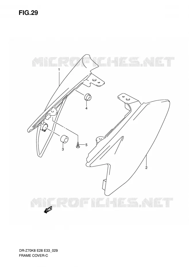 CARENAGES ARRIERE Suzuki MOTO 70 DR-Z 2010  DR-Z70L0(E28/E33)