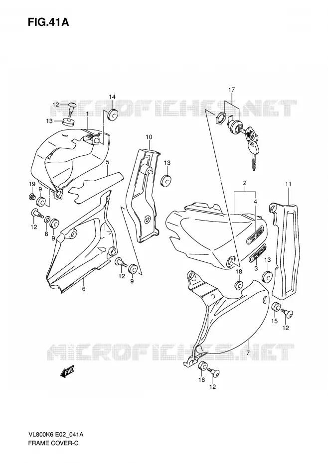 CARENAGES (MODEL K7) Suzuki MOTO 800 VOLUSIA 2007  VL800UEK7(E2)