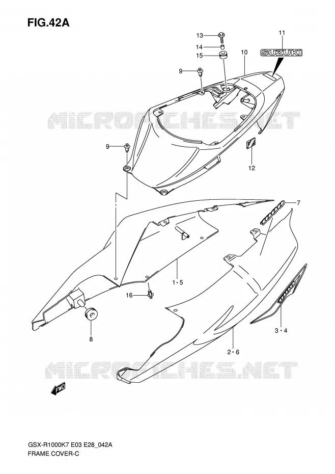 CARENAGES (MODEL K8) Suzuki MOTO 1000 GSX-R 2008  GSX-R1000 K8 (E03)