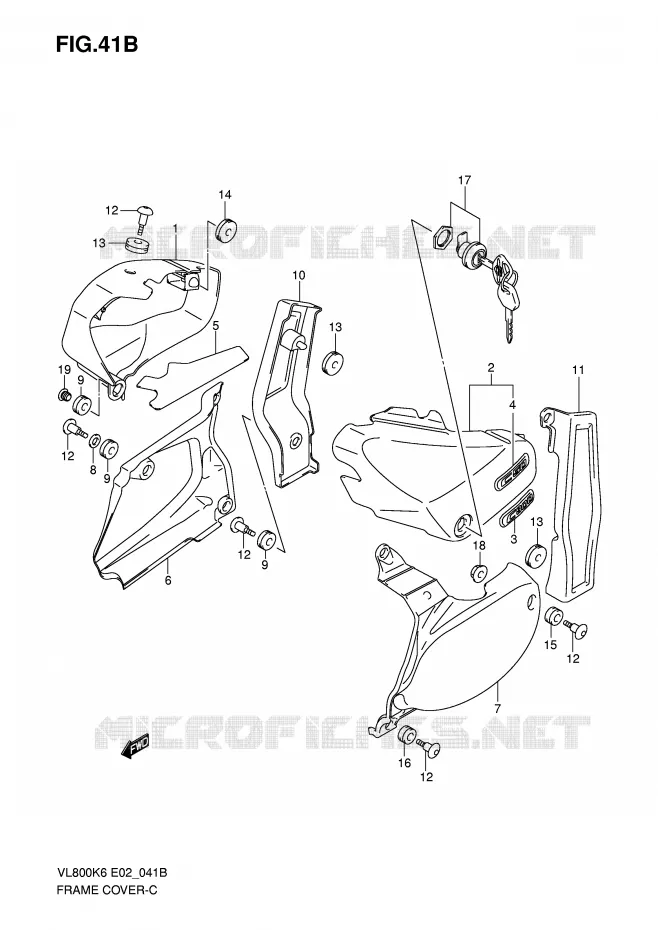 CARENAGES (MODEL K8) Suzuki MOTO 800 VOLUSIA 2007  VL800UEK7(E2)