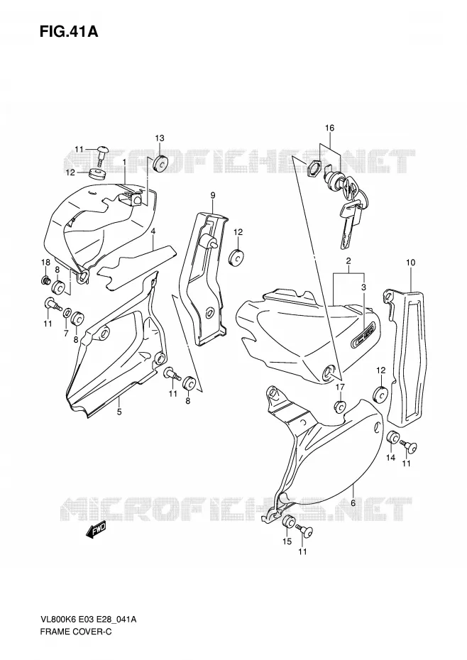 CARENAGES (VL800CK6) Suzuki MOTO 800 VOLUSIA 2009  VL800CK9(E3/E28)