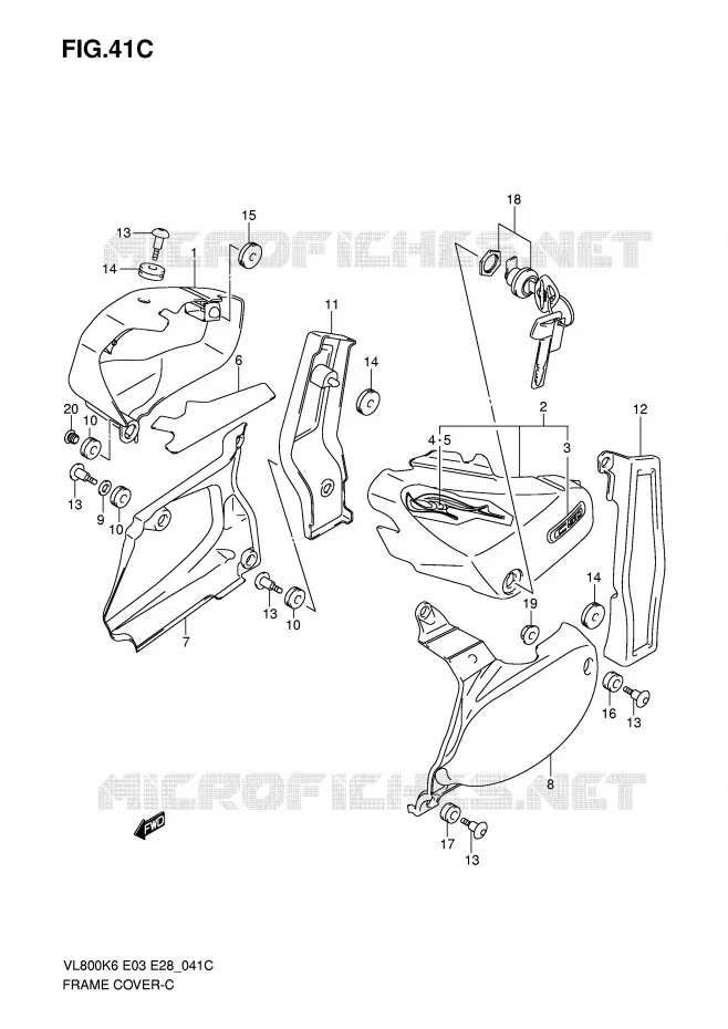 CARENAGES (VL800CK7) Suzuki MOTO 800 INTRUDER 2007  VL800CK7(E3/E28)