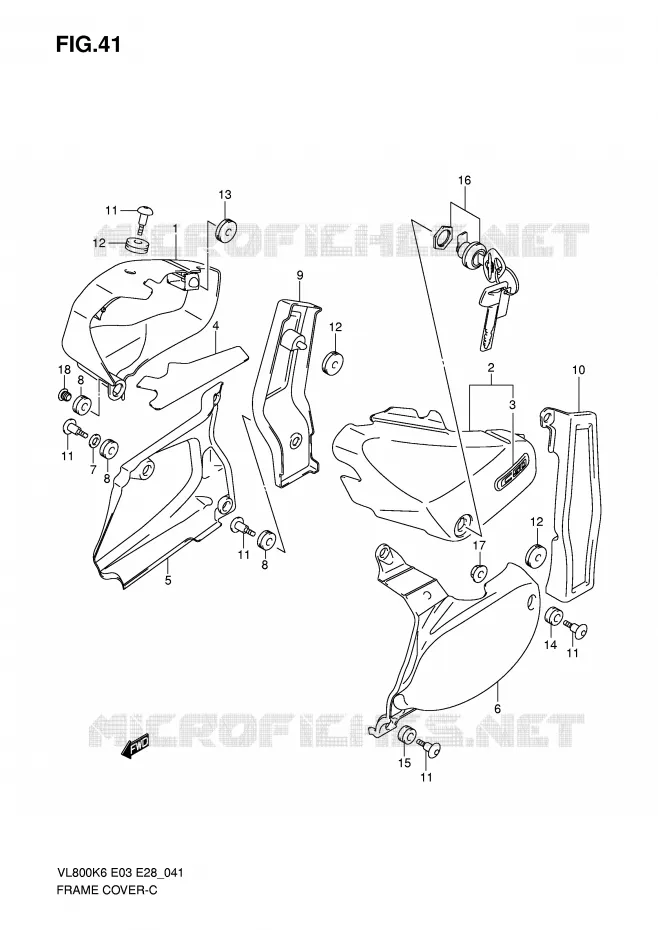 CARENAGES (VL800K6/TK6) Suzuki MOTO 800 INTRUDER 2007  VL800TK7(E3/E28)
