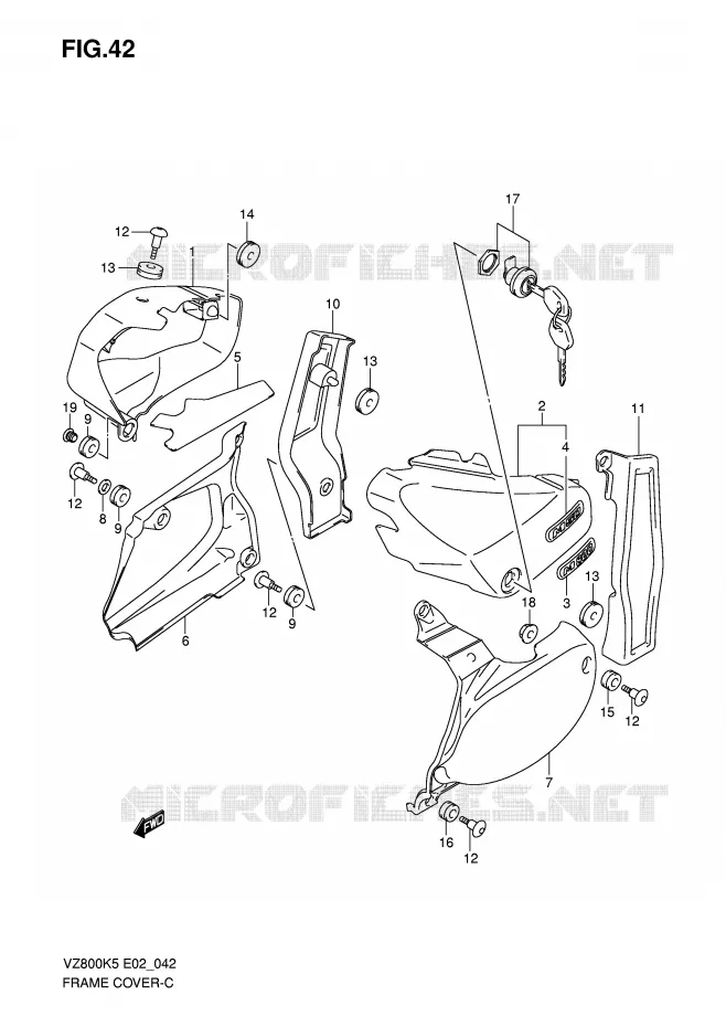CARENAGES (VZ800) Suzuki MOTO 800 MARAUDER 2005  VZ800K5(E2)