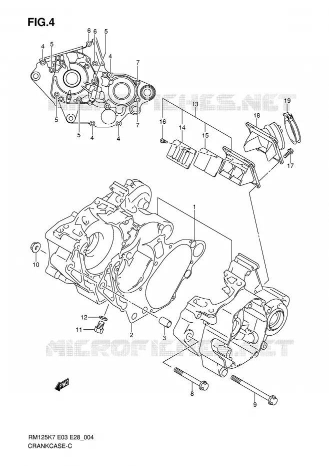 CARTER Suzuki MOTO 125 RM 2007  RM125K7(E3/E28)