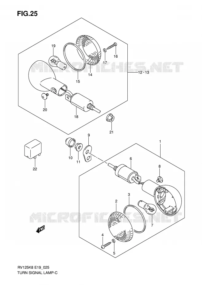 CLIGNOTANTS Suzuki MOTO 125 VAN-VAN 2009  RV125K9(E19)