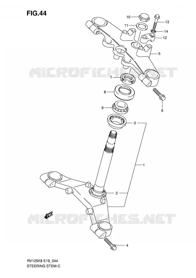 COLONNE DE DIRECTION Suzuki MOTO 125 VAN-VAN 2011  RV125L0(E19)
