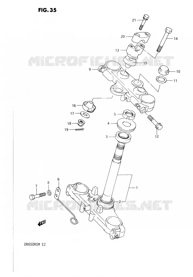 COLONNE DE DIRECTION Suzuki MOTO 650 DR 1990  DR650RSL(E2)